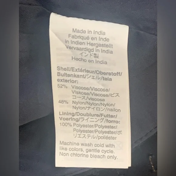 J. Crew ~ Navy & Gold Thread Lined Knee Length Skirt Size 20 - Picture 7 of 8